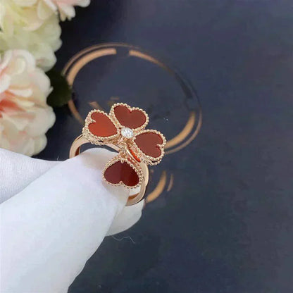[LuxJewelry]SWEET CLOVER CARNELIAN RING