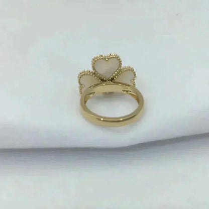 [LuxJewelry]SWEET CLOVER WHITE MOP RING