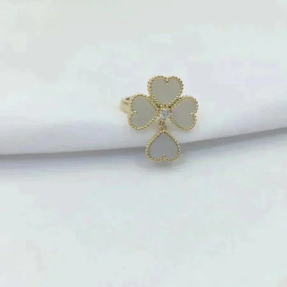 [LuxJewelry]SWEET CLOVER WHITE MOP RING