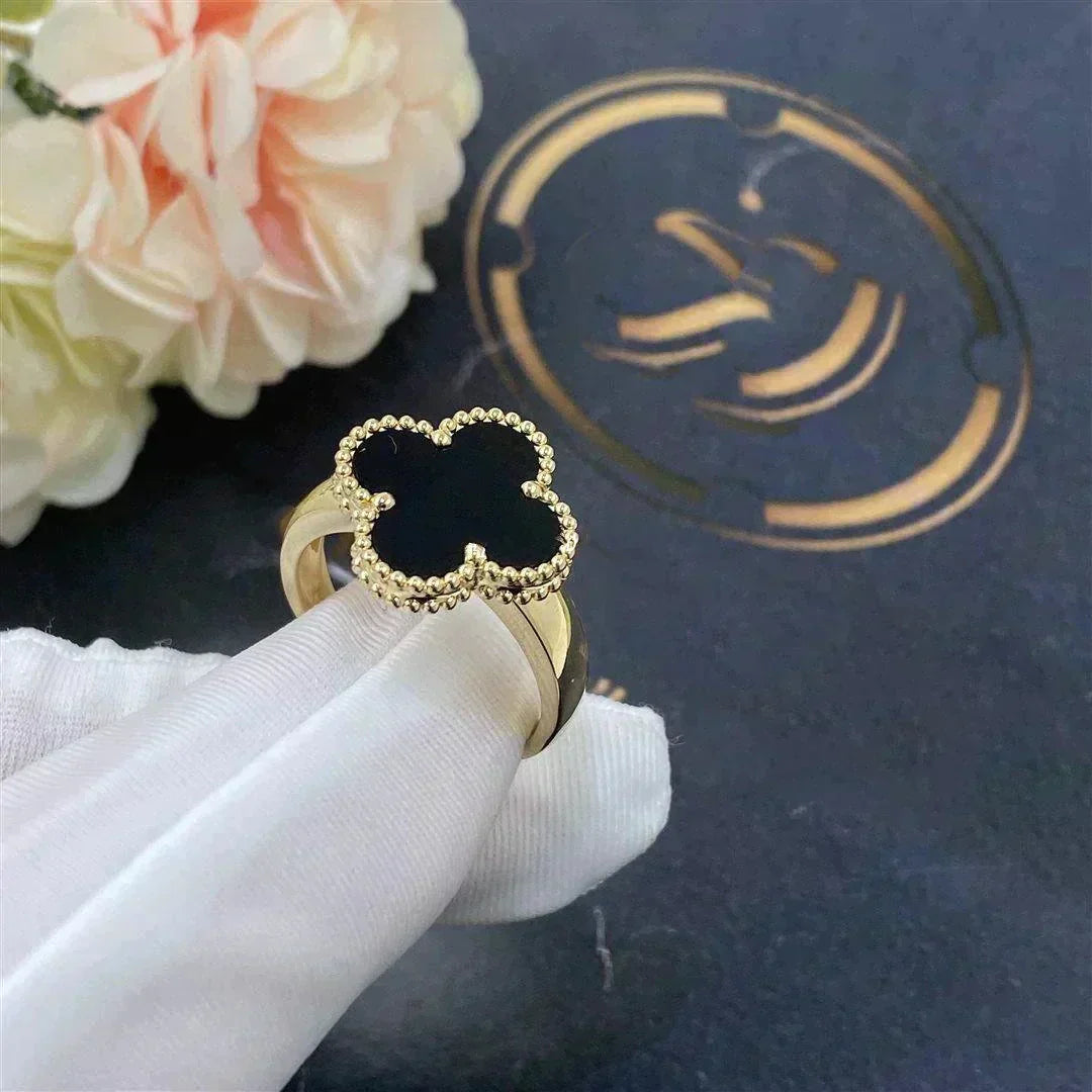 [LuxJewelry]CLOVER ONYX RING