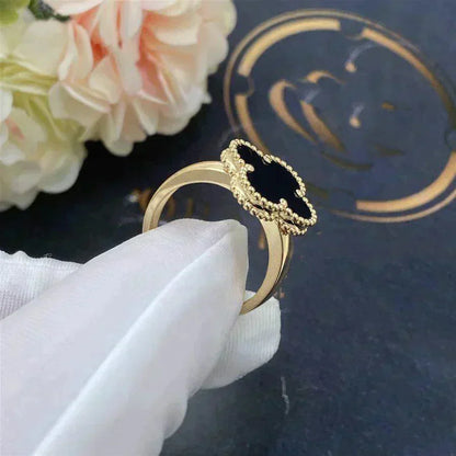 [LuxJewelry]CLOVER ONYX RING
