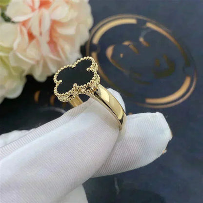 [LuxJewelry]CLOVER ONYX RING