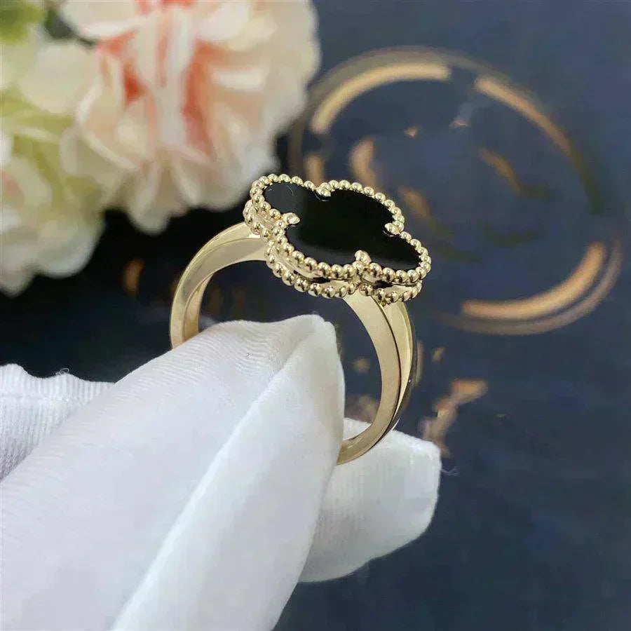 [LuxJewelry]CLOVER ONYX RING