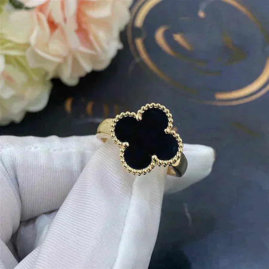 [LuxJewelry]CLOVER ONYX RING