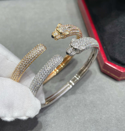[LuxJewelry]PANTHERE FULL DIAMOND OPEN BRACELET