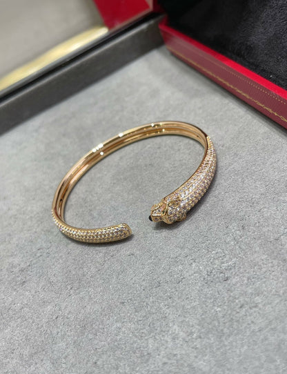 [LuxJewelry]PANTHERE FULL DIAMOND OPEN BRACELET
