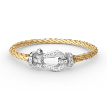 [LuxJewelry]FORCE LARGE HORSESHOE FULL DIAMOND BRACELET SILVER