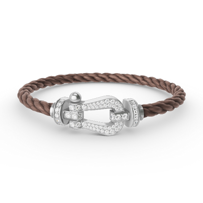 [LuxJewelry]FORCE LARGE HORSESHOE FULL DIAMOND BRACELET SILVER