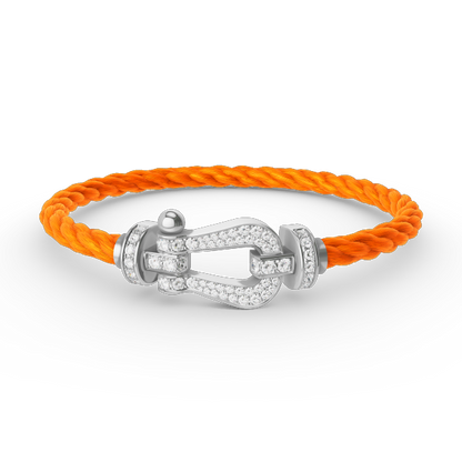 [LuxJewelry]FORCE LARGE HORSESHOE FULL DIAMOND BRACELET SILVER