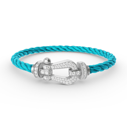 [LuxJewelry]FORCE LARGE HORSESHOE FULL DIAMOND BRACELET SILVER