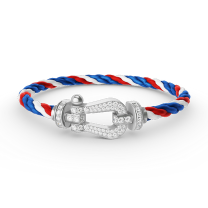 [LuxJewelry]FORCE LARGE HORSESHOE FULL DIAMOND BRACELET SILVER