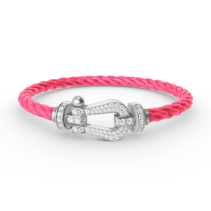 [LuxJewelry]FORCE LARGE HORSESHOE FULL DIAMOND BRACELET SILVER