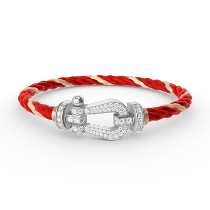[LuxJewelry]FORCE LARGE HORSESHOE FULL DIAMOND BRACELET SILVER