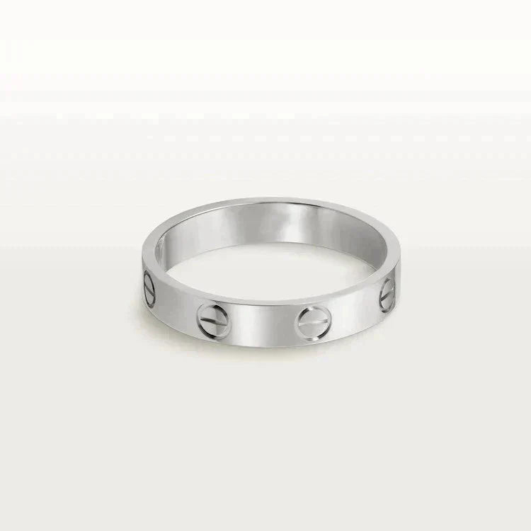 [LuxJewelry]LOVE RING 4MM 1 DIAMOND SILVER