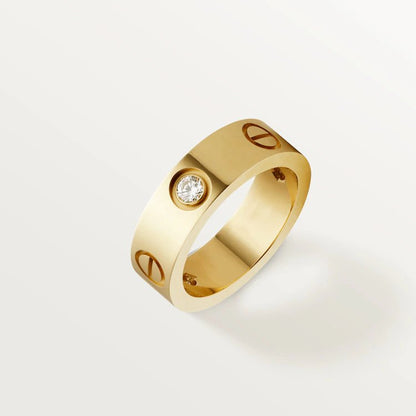 [LuxJewelry]LOVE RING 5.5MM 3 DIAMONDS PINK GOLD