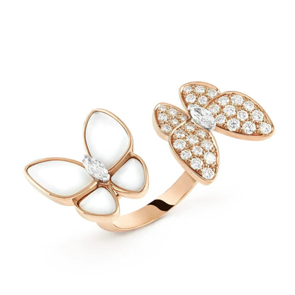 [LuxJewelry]TWIN BUTTERFLY DIAMOND MOP RING