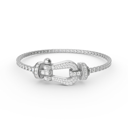 [LuxJewelry]FORCE  LARGE HORSESHOE FULL DIAMOND TENNIS BRACELET