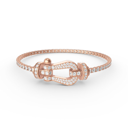 [LuxJewelry]FORCE  LARGE HORSESHOE FULL DIAMOND TENNIS BRACELET