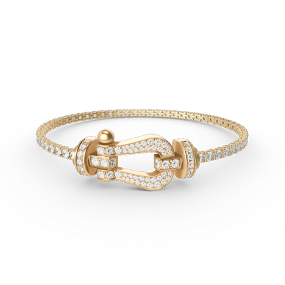 [LuxJewelry]FORCE  LARGE HORSESHOE FULL DIAMOND TENNIS BRACELET